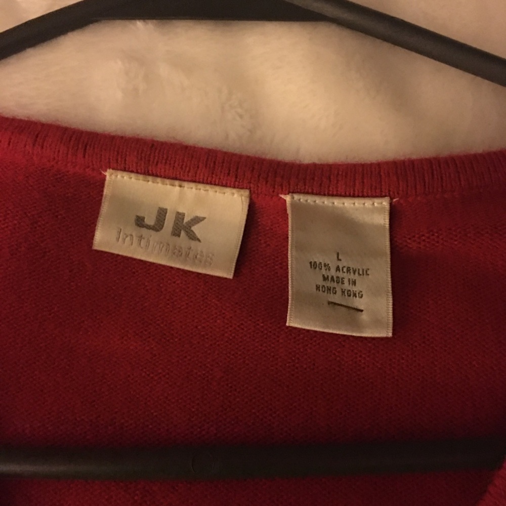 Red v-neck sweater